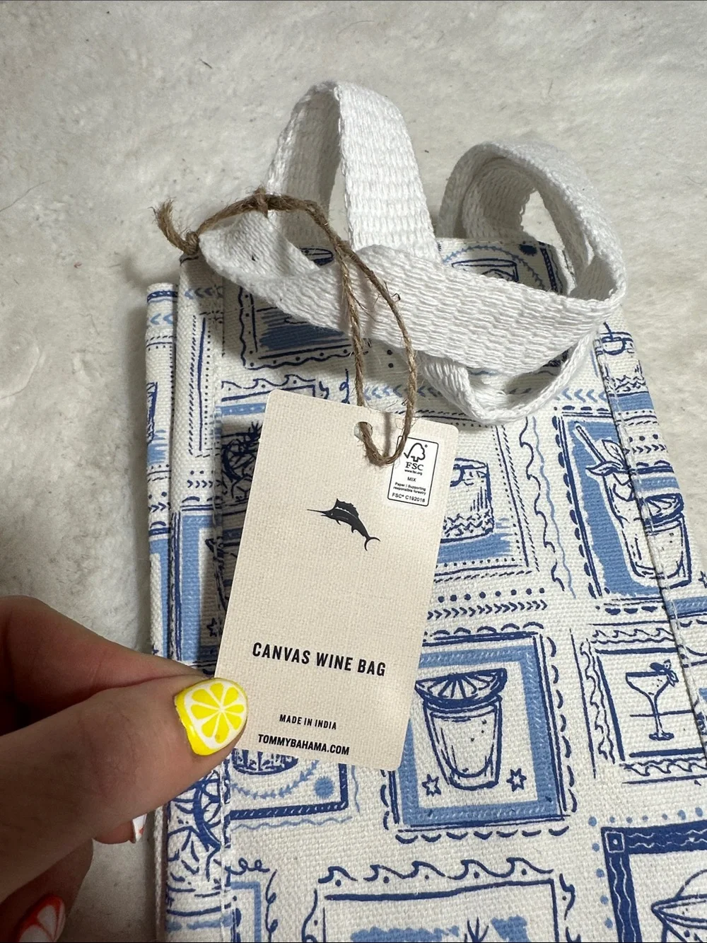 Tommy Bahama canvas wine bag